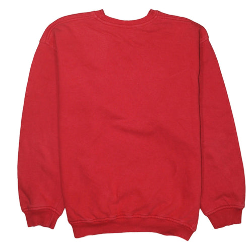 Fila Mens Red Crew Neck Pullover Sweatshirt Size S Logo Print