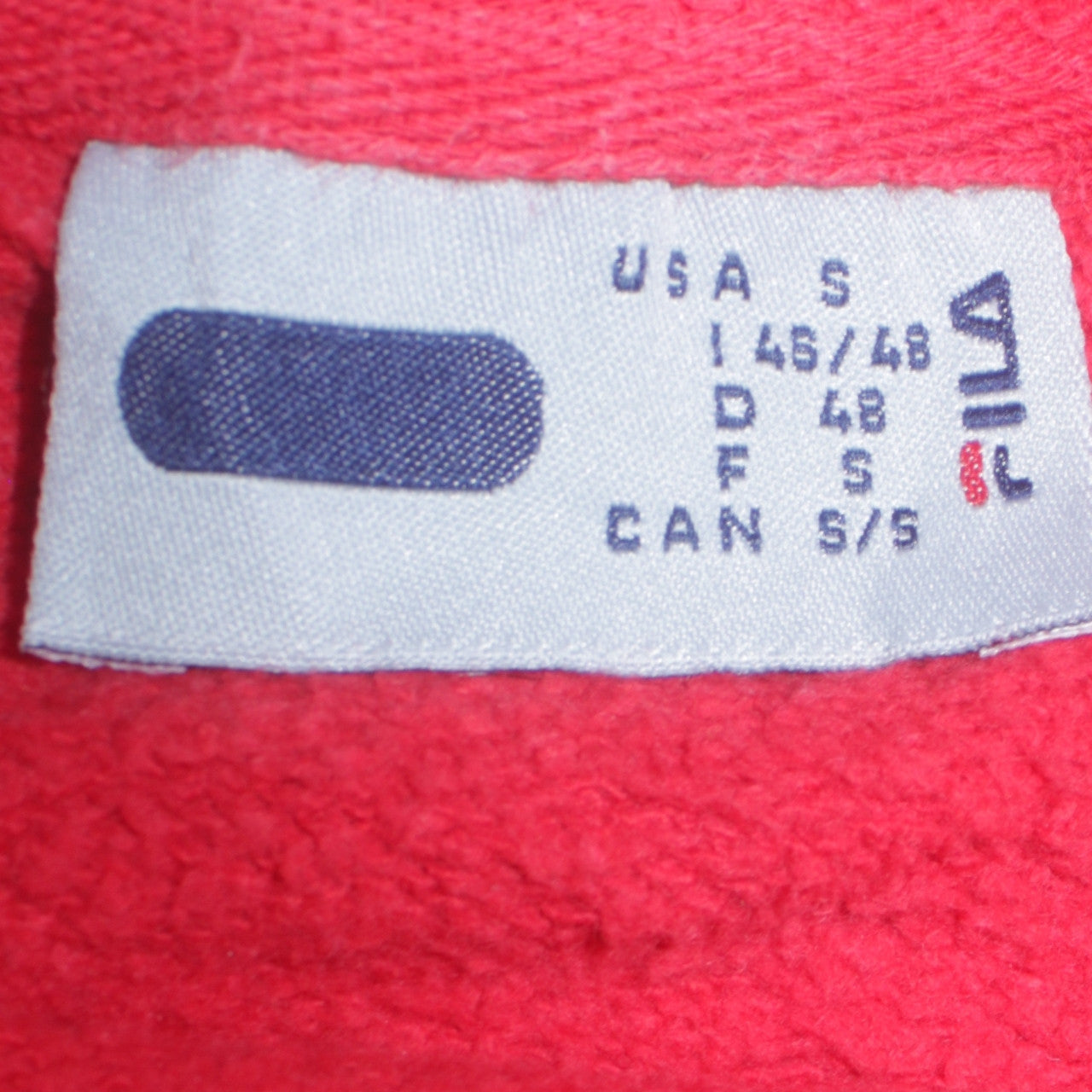 Fila Mens Red Crew Neck Pullover Sweatshirt Size S Logo Print