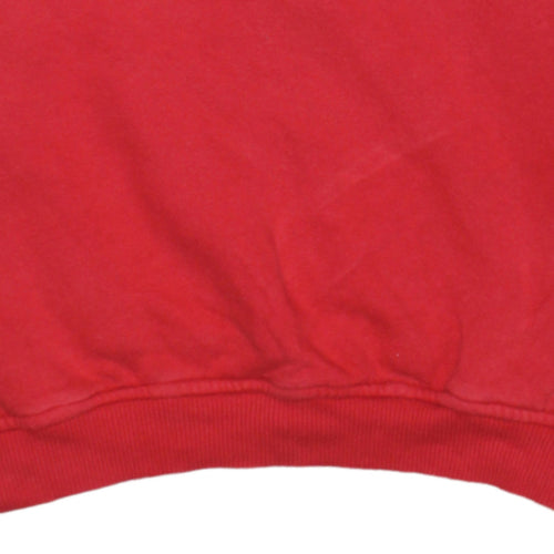 Fila Mens Red Crew Neck Pullover Sweatshirt Size S Logo Print