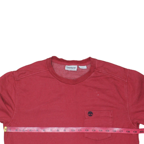 Timberland Men’s Red Crew Neck Cotton Pullover Sweatshirt Size M
