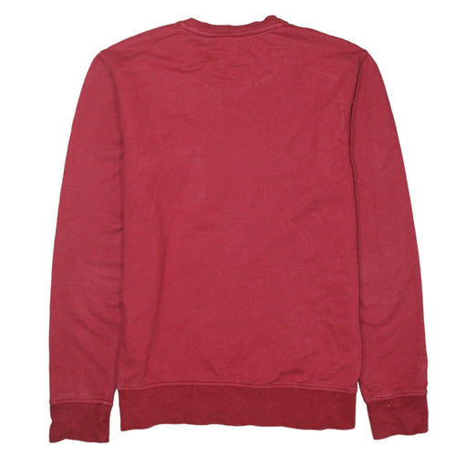 Timberland Men’s Red Crew Neck Cotton Pullover Sweatshirt Size M