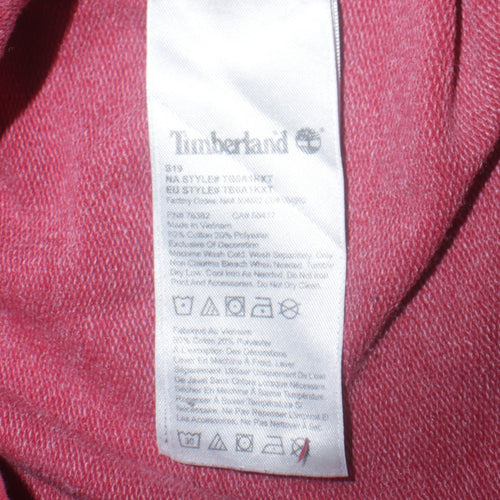 Timberland Men’s Red Crew Neck Cotton Pullover Sweatshirt Size M