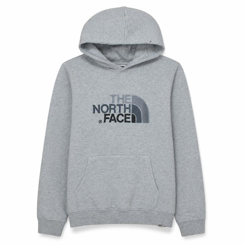 The North Face Boys Grey XL Pullover Hoodie Fleece Logo Sweatshirt