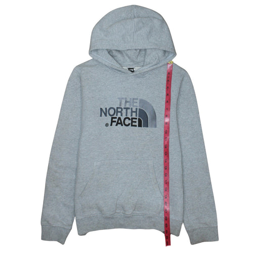 The North Face Boys Grey XL Pullover Hoodie Fleece Logo Sweatshirt