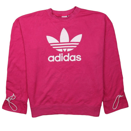 Adidas Womens Pink Logo Pullover Sweatshirt Size 14