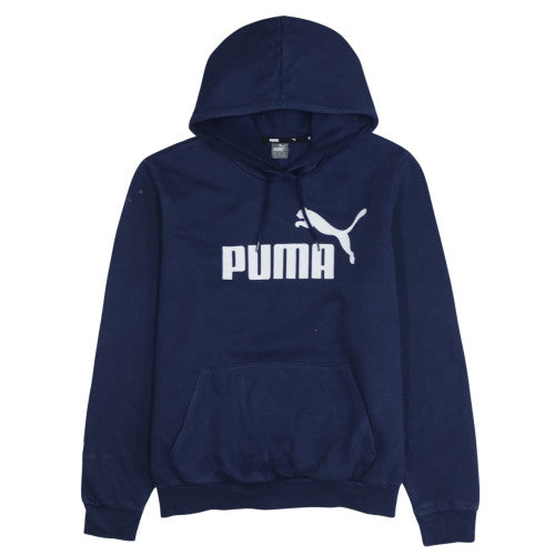 Puma Men's Blue 2XL Pullover Hoodie with Logo Print