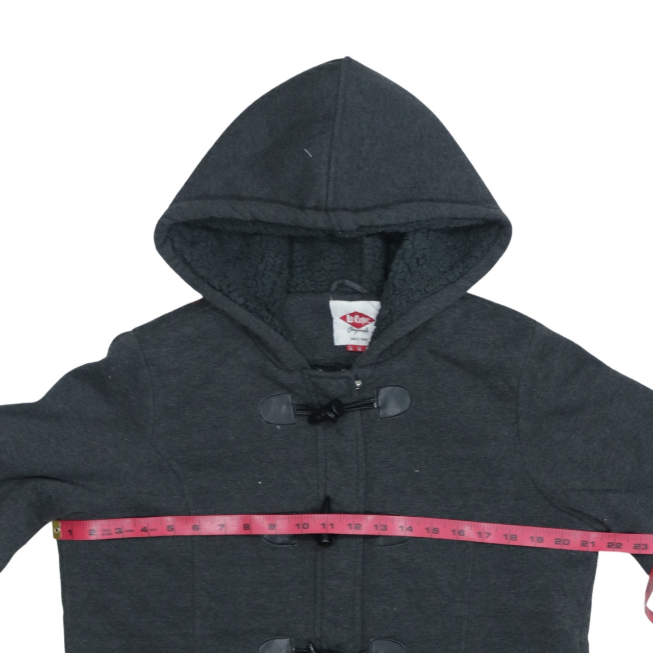 Lee Cooper Womens Charcoal Hooded Buckle Cape Coat Size 16