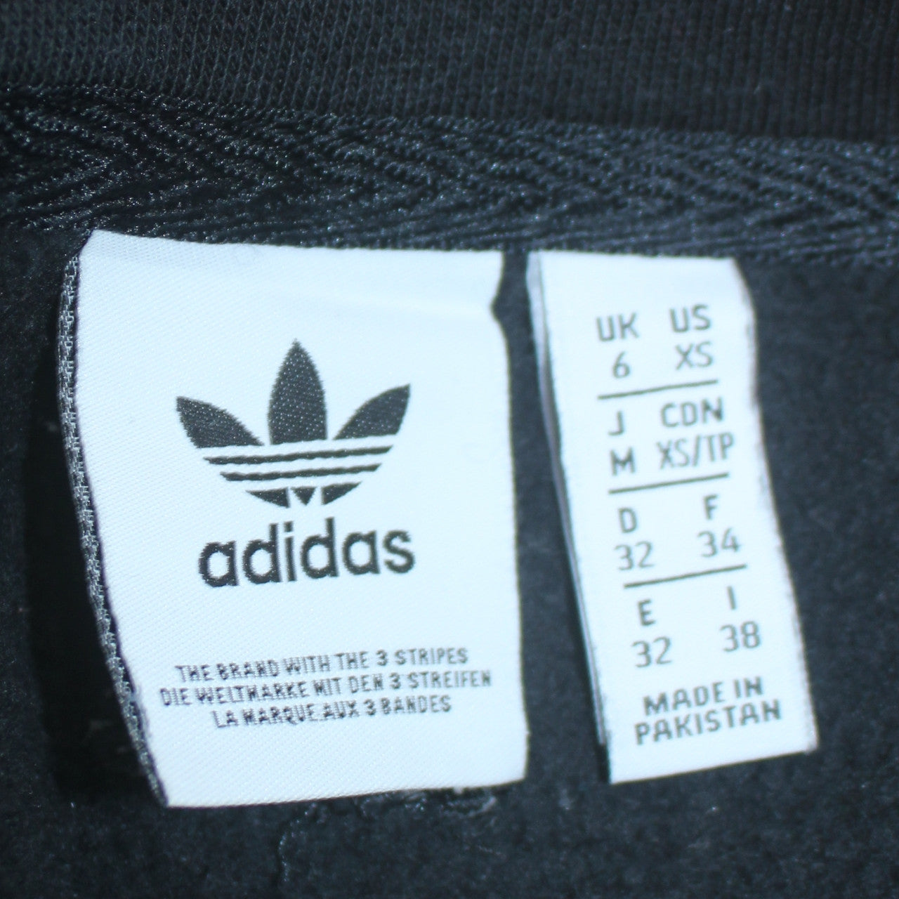 Adidas Womens Black XS Pullover Sweatshirt with Logo and Stripes