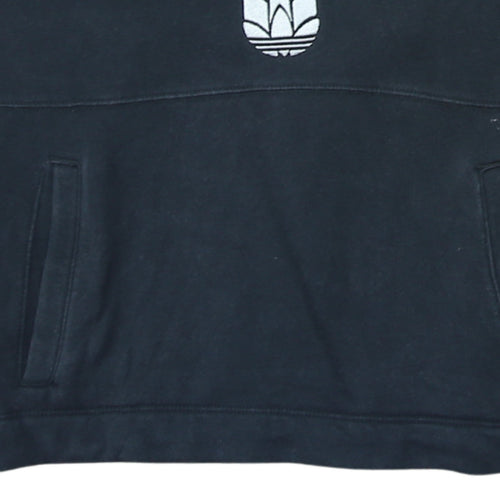 Adidas Womens Black XS Pullover Sweatshirt with Logo and Stripes