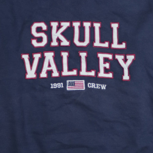 Pull & Bear Women's Navy Skull Valley Crew Neck Sweatshirt Size S