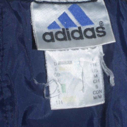Adidas Mens Blue Retro Bomber Jacket M Vintage 90s Sportswear