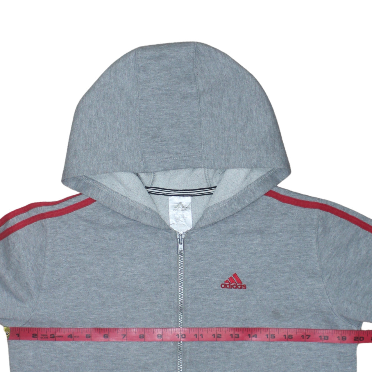 Adidas Boys Grey Full Zip Hoodie Size 10 Years Classic Sportswear