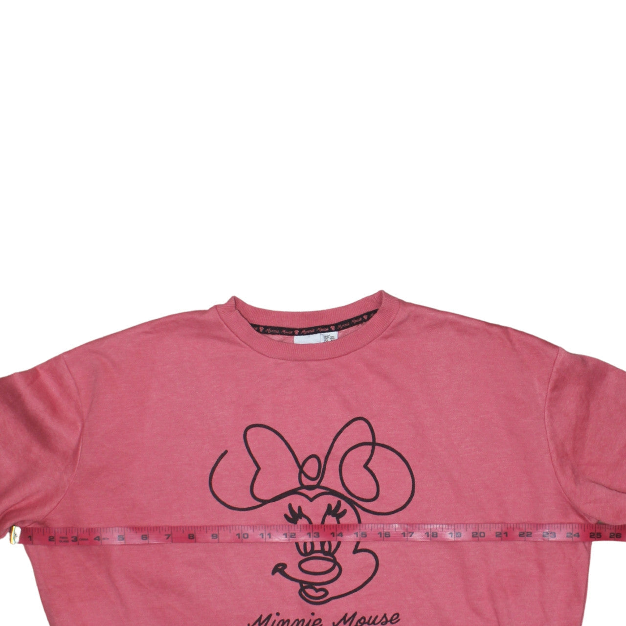 Disney Women Pink Minnie Mouse Sweatshirt UK 12 Crew Neck Pullover