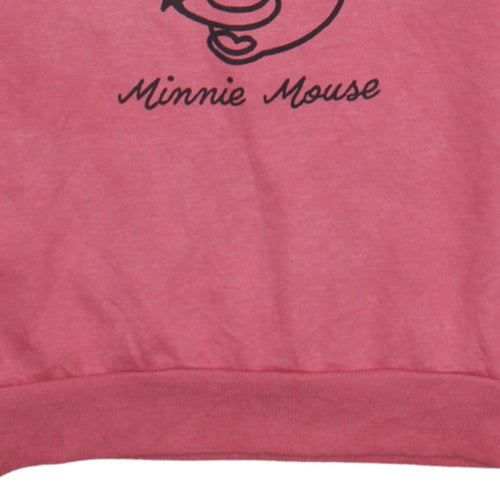 Disney Women Pink Minnie Mouse Sweatshirt UK 12 Crew Neck Pullover