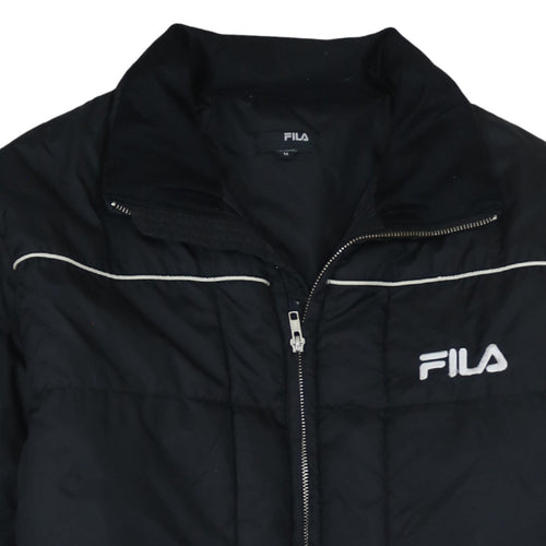 Fila Men's Black Puffer Jacket Size M Warm Quilted Winter Coat