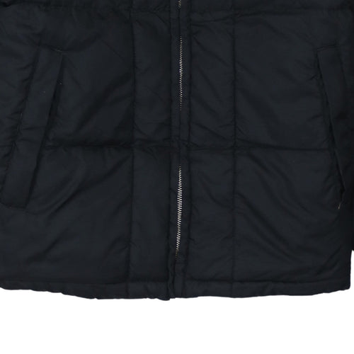 Fila Men's Black Puffer Jacket Size M Warm Quilted Winter Coat