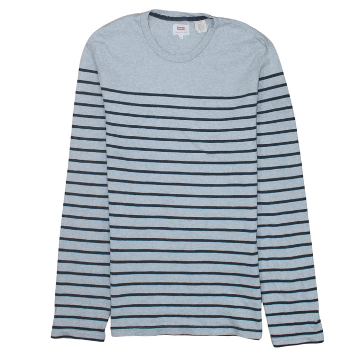 Levi's Men's Grey Striped Long Sleeve Cotton Pullover Sweatshirt Size S