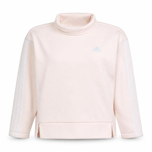 Front view of Adidas Women's Beige Long Sleeve Pullover Sweatshirt, size M