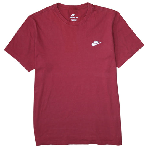 Nike Men's Red Crew Neck Cotton T-Shirt Size L