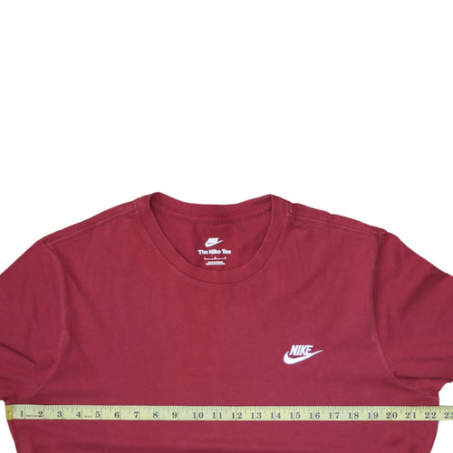 Nike Men's Red Crew Neck Cotton T-Shirt Size L