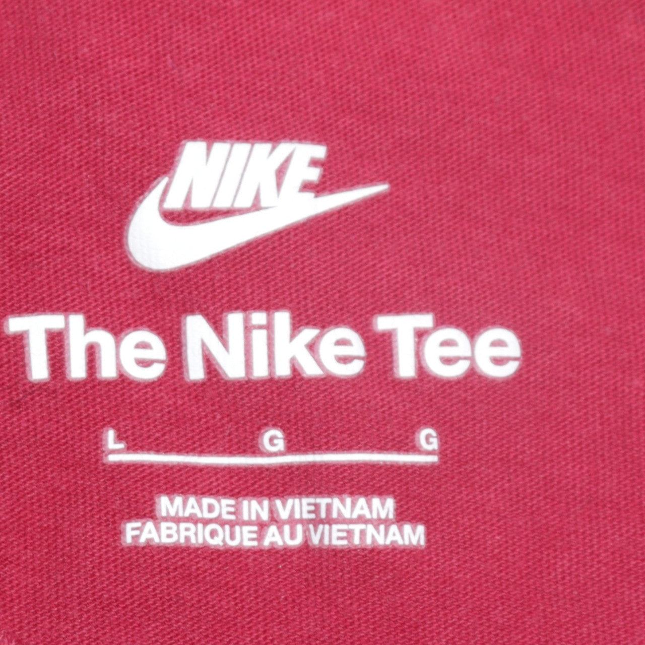 Nike Men's Red Crew Neck Cotton T-Shirt Size L