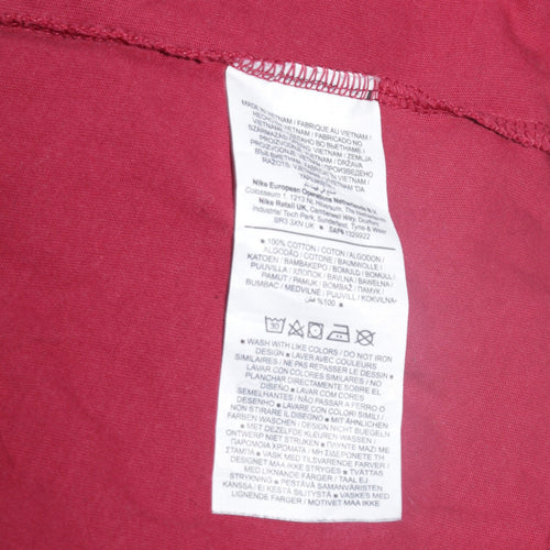 Nike Men's Red Crew Neck Cotton T-Shirt Size L