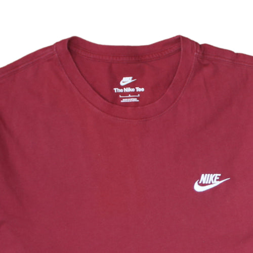 Nike Men's Red Crew Neck Cotton T-Shirt Size L