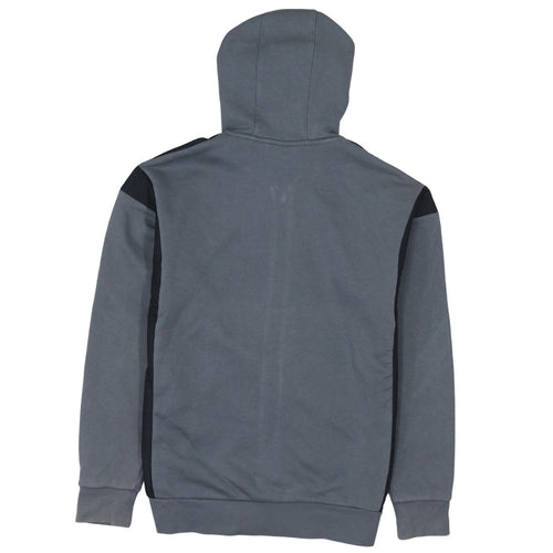 Adidas Boys Grey Full Zip Hoodie Sweatshirt Size 164 Classic Fit