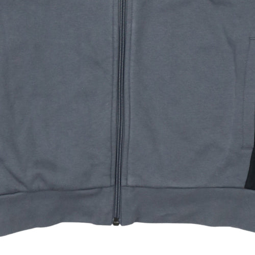 Adidas Boys Grey Full Zip Hoodie Sweatshirt Size 164 Classic Fit
