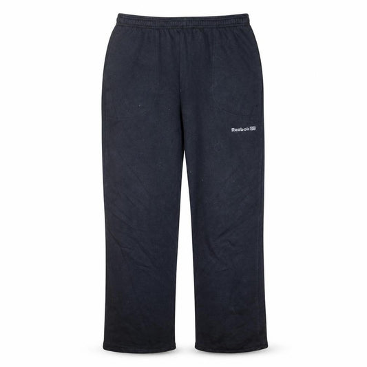 Front view of Reebok Men's Black Sweatpants Elastic Waist Soft Fleece Joggers, size M