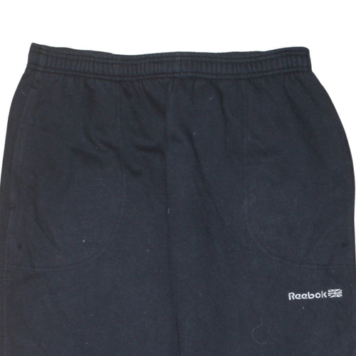 Reebok Men's Black Sweatpants Elastic Waist Soft Fleece Joggers Size M