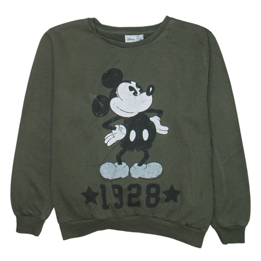 Disney Women Khaki Mickey Mouse 1928 Pullover Sweatshirt Size 14