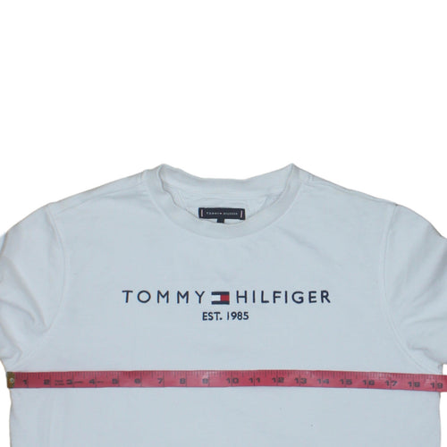 Tommy Hilfiger Boys White Cotton Crew Neck Sweatshirt Size 164