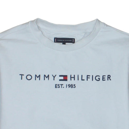 Tommy Hilfiger Boys White Cotton Crew Neck Sweatshirt Size 164