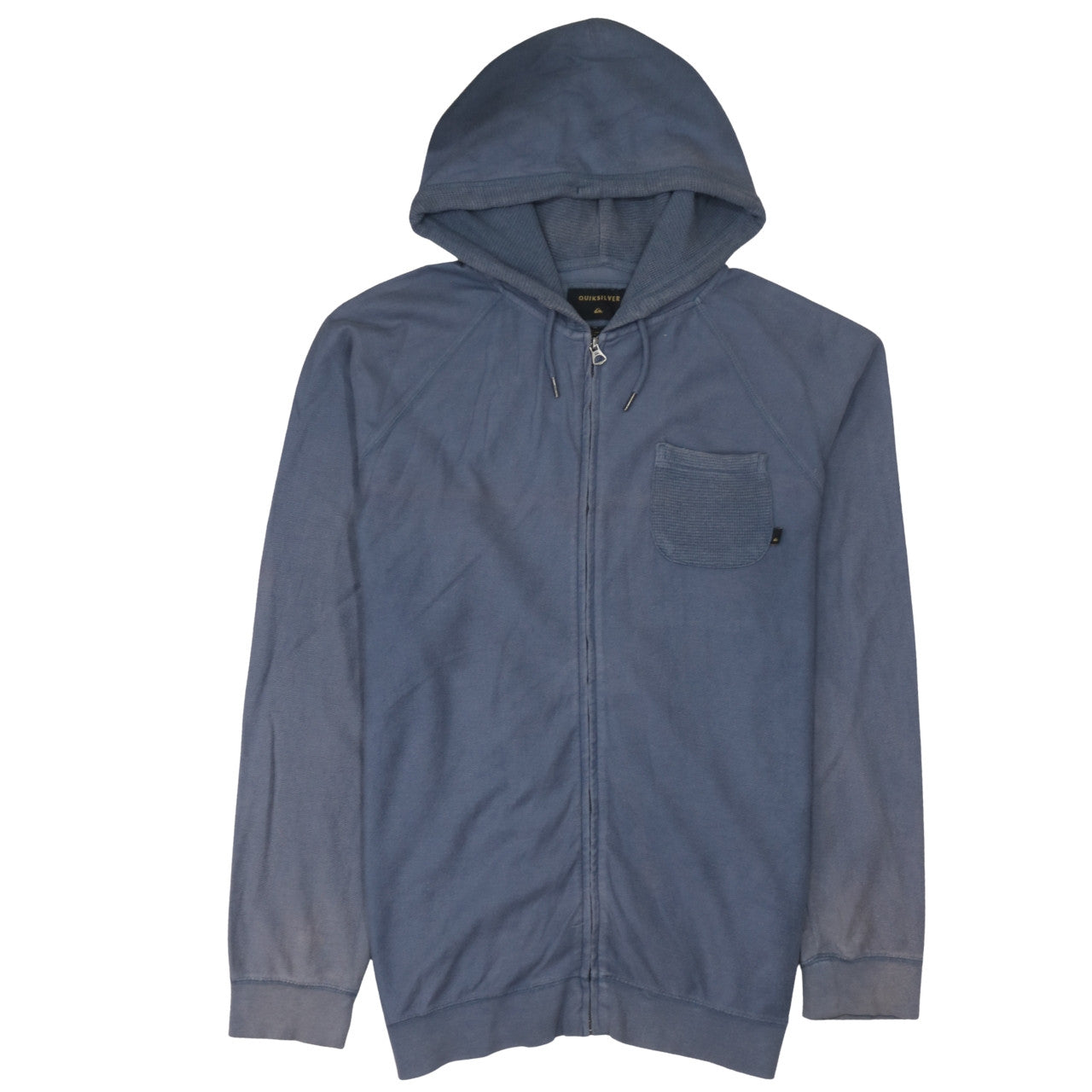 Quiksilver Men's Blue Full Zip Hoodie Size L Cotton Casual