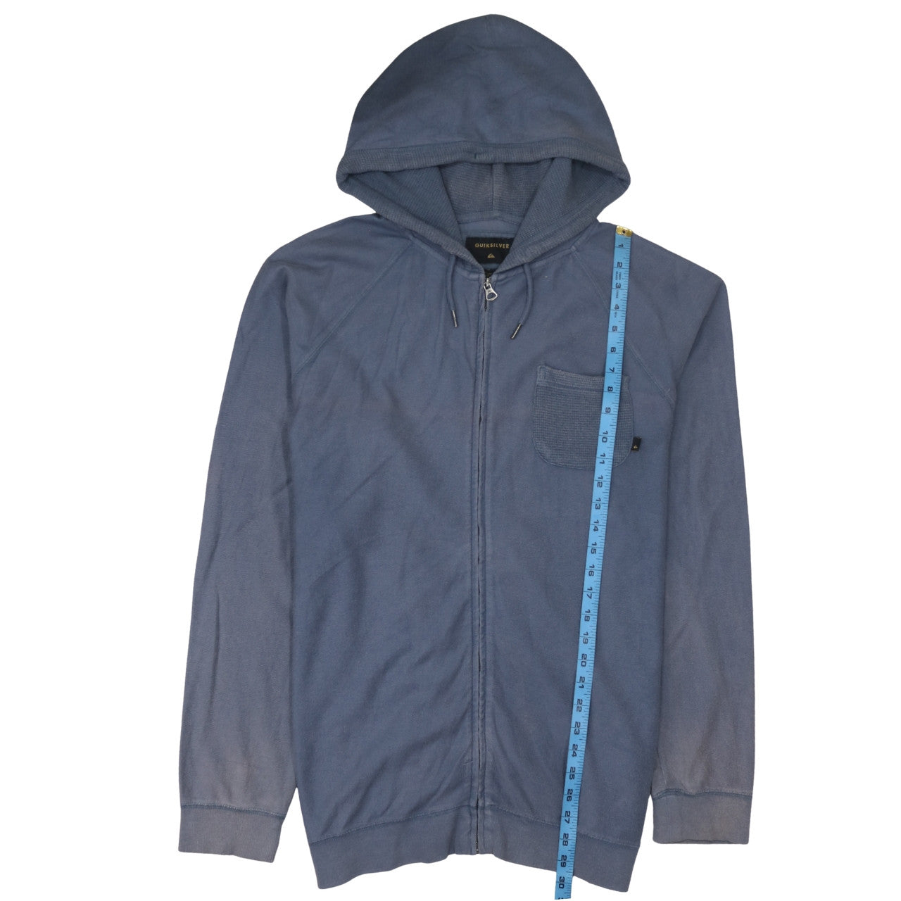 Quiksilver Men's Blue Full Zip Hoodie Size L Cotton Casual