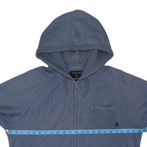 Quiksilver Men's Blue Full Zip Hoodie Size L Cotton Casual