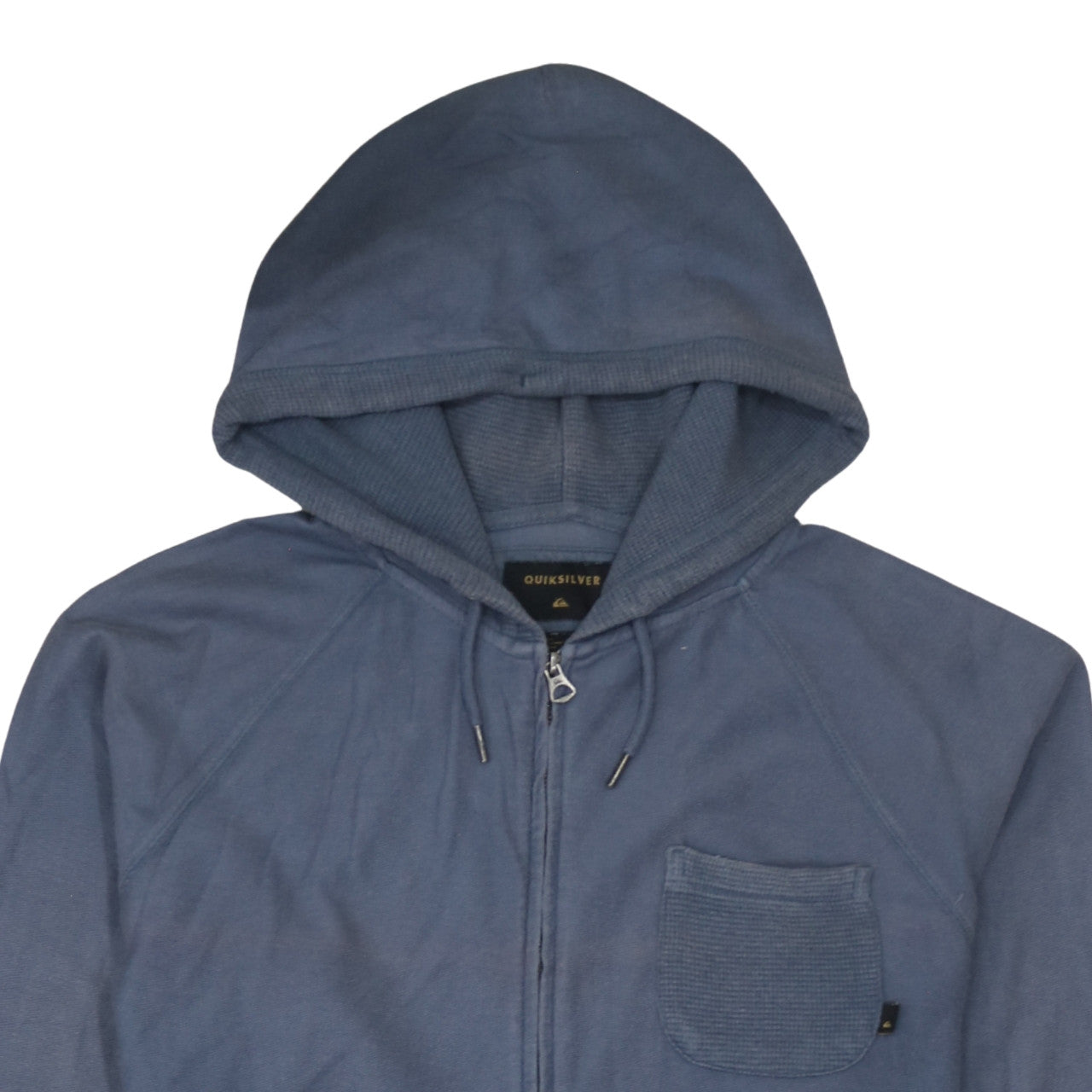 Quiksilver Men's Blue Full Zip Hoodie Size L Cotton Casual