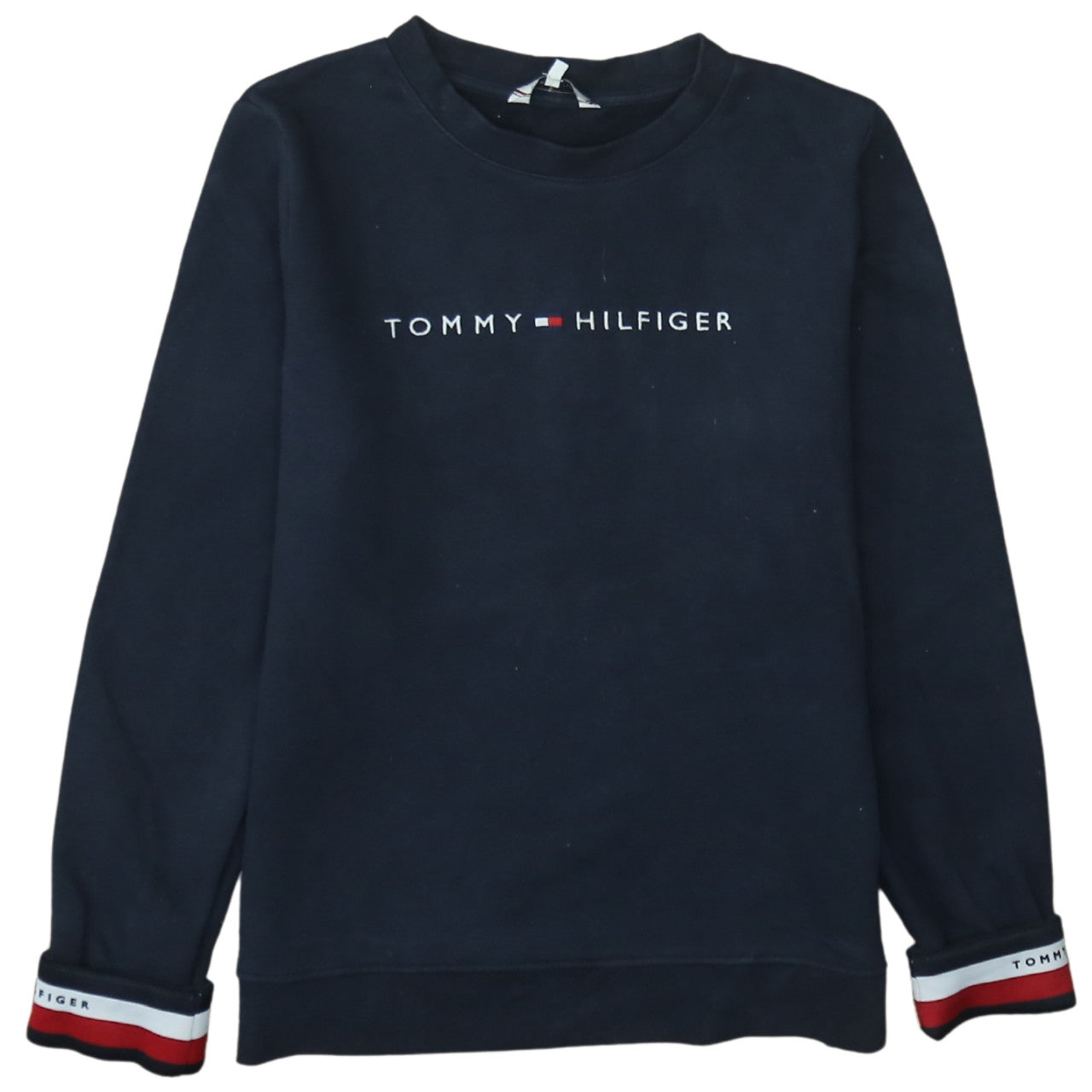 Tommy Hilfiger Womens Navy Blue Small Logo Crew Neck Sweatshirt