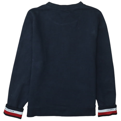 Tommy Hilfiger Womens Navy Blue Small Logo Crew Neck Sweatshirt