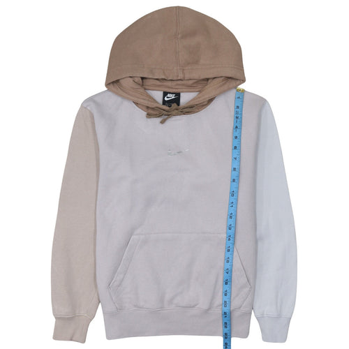 Nike Womens Beige Colourblock Hoodie XS Pullover Cotton Hooded Sweatshirt