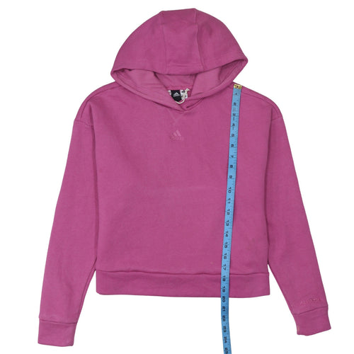 Adidas Girls Pink Pullover Hoodie 13-14 Years Regular Fit Fleece