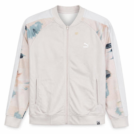 Puma Womens Beige Track Jacket Size 12 Full Zip Sports Top