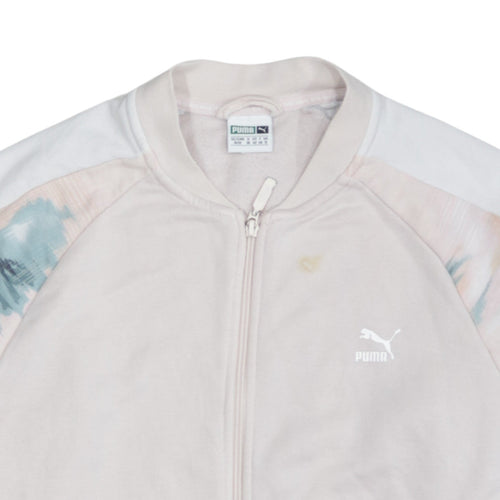 Puma Womens Beige Track Jacket Size 12 Full Zip Sports Top