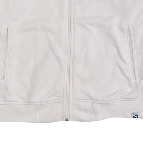 Puma Womens Beige Track Jacket Size 12 Full Zip Sports Top