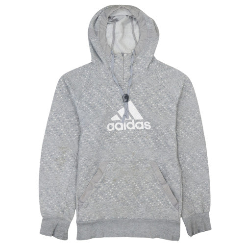 Adidas Men's Grey Pullover Hoodie M Fleece Sportswear