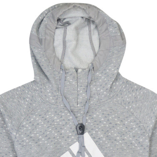 Adidas Men's Grey Pullover Hoodie M Fleece Sportswear