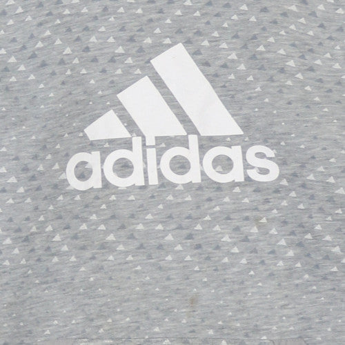 Adidas Men's Grey Pullover Hoodie M Fleece Sportswear