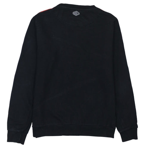 Divine Men’s Black Red Grey Floral Panel Sweatshirt 2XL Regular Fit