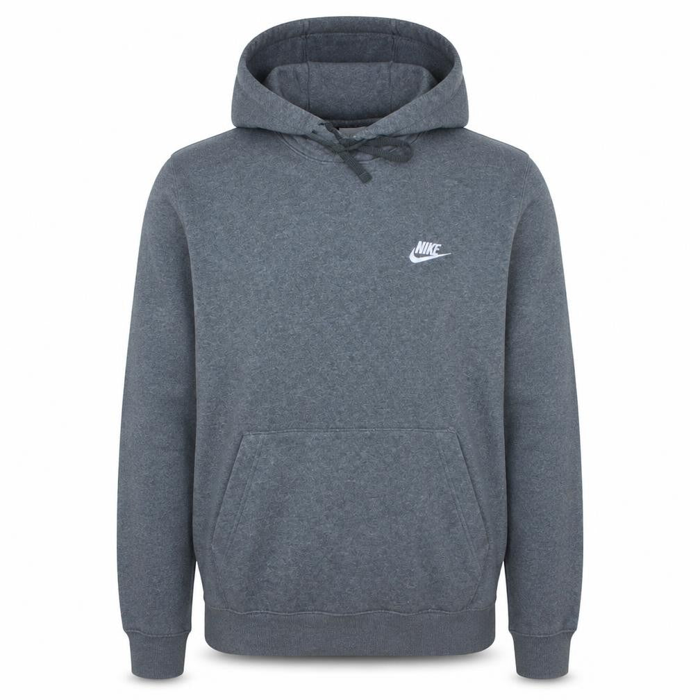 Front view of Nike Men's Grey Pullover Hoodie Small Regular Fit Fleece Lined